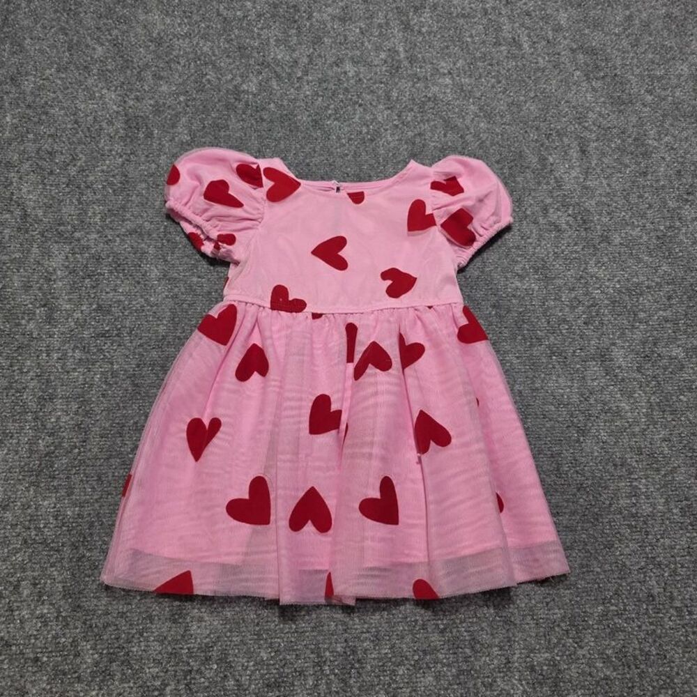 Pink Red Heart Tulle Dress Size 2T